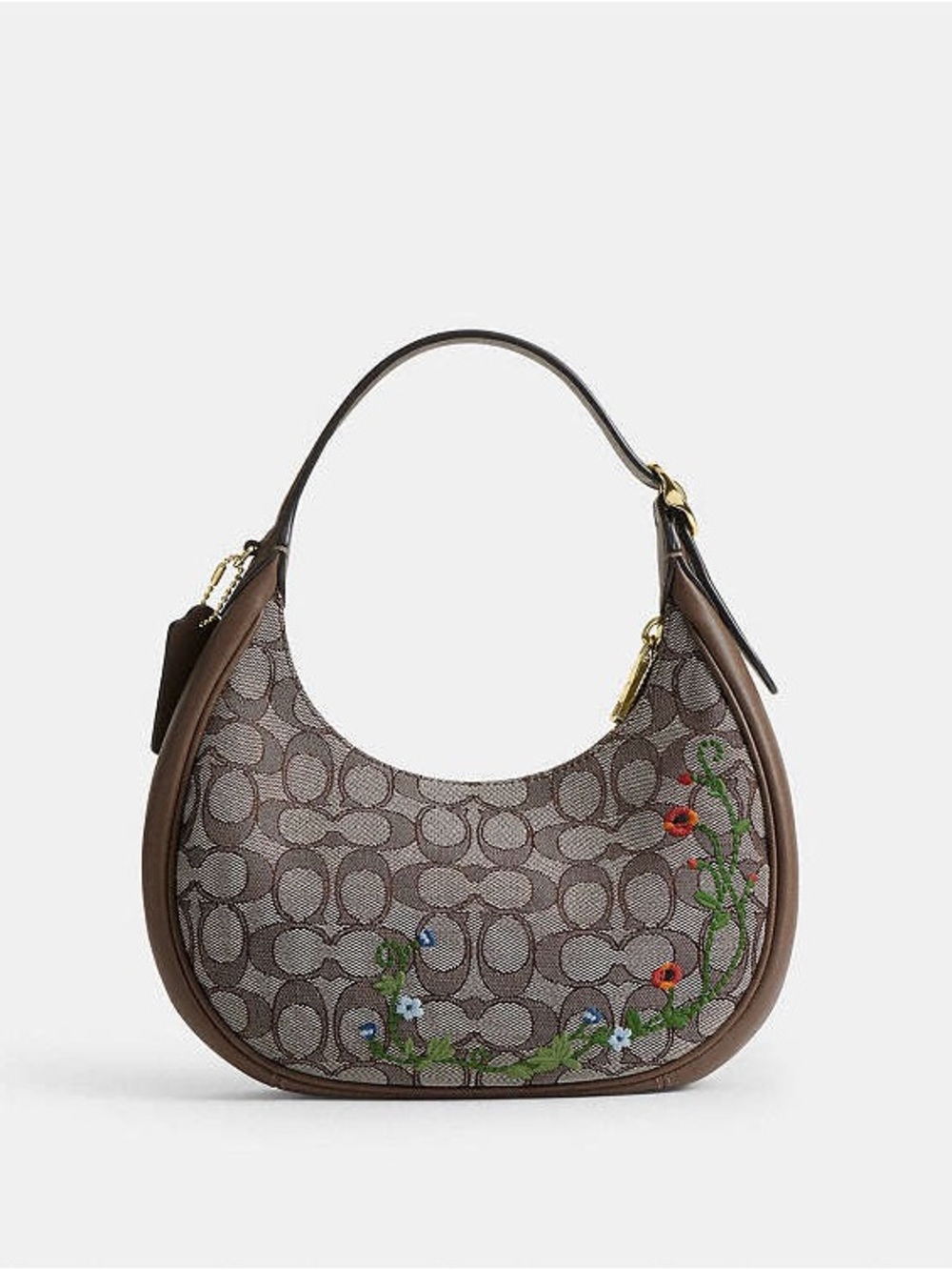 Coach Brown Signature Floral Shoulder Bag - Picture 4 of 5